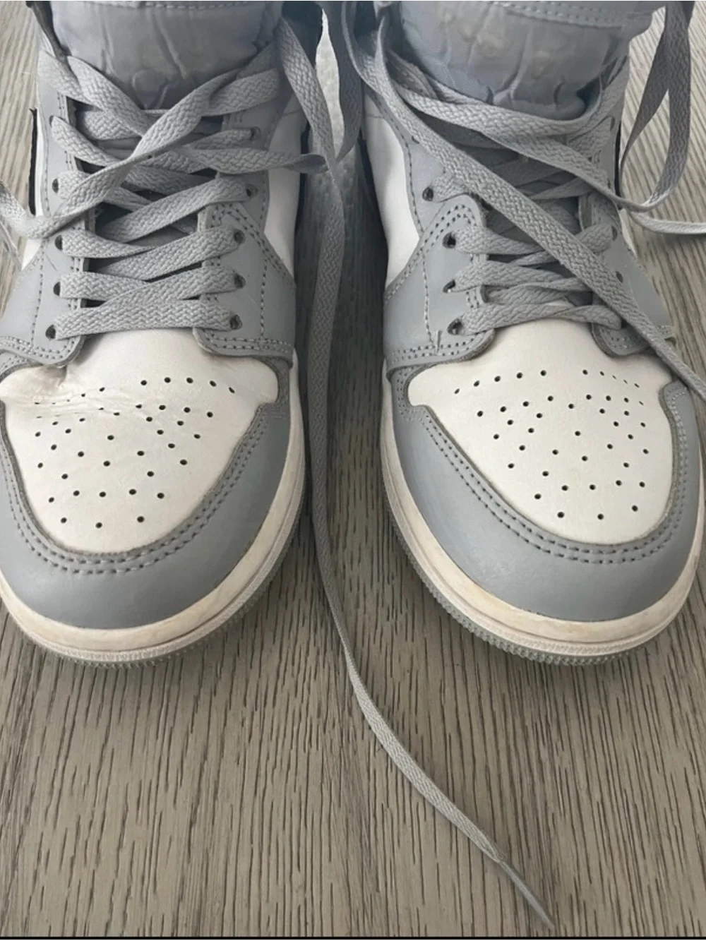 Air Jordan 1 mid wolf grey boys ' High-Top Sneakers